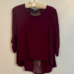 Marron Crochet Back Tunic Size Small